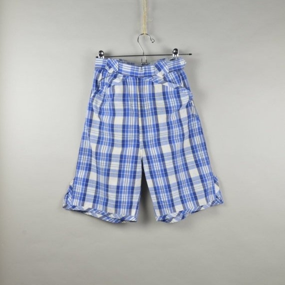 2 for $30 - Vintage 1960s Golfer Shorts Blue Plaid